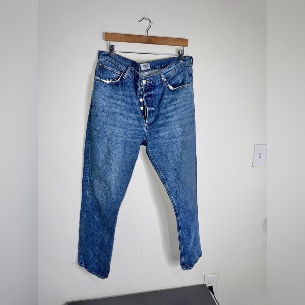 Agolde Riley Long Buttonfly Jeans - Picture 2 of 9
